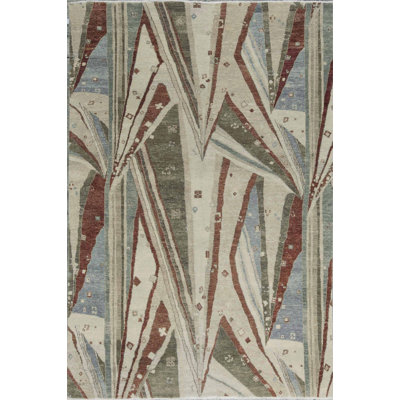 Brookhaven Abstract Area Rug in Beige/Green
