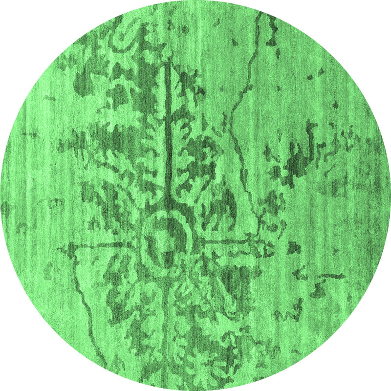Washable Abstract Indoor Rug, Round 6'
