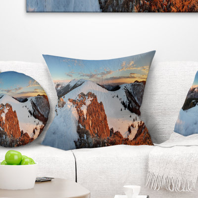 Slovakia Frozen Landscape Panorama - Landscape Printed Pillow