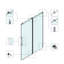 Porte de douche 48X79 fixe et coulissante avec verre trempé transparent et quincaillerie en nickel brossé, durable et élégante pour les salles de bain modernes