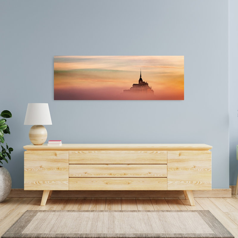 Art mural Misty Mont Saint-Michel, H 48 po x l 16 po