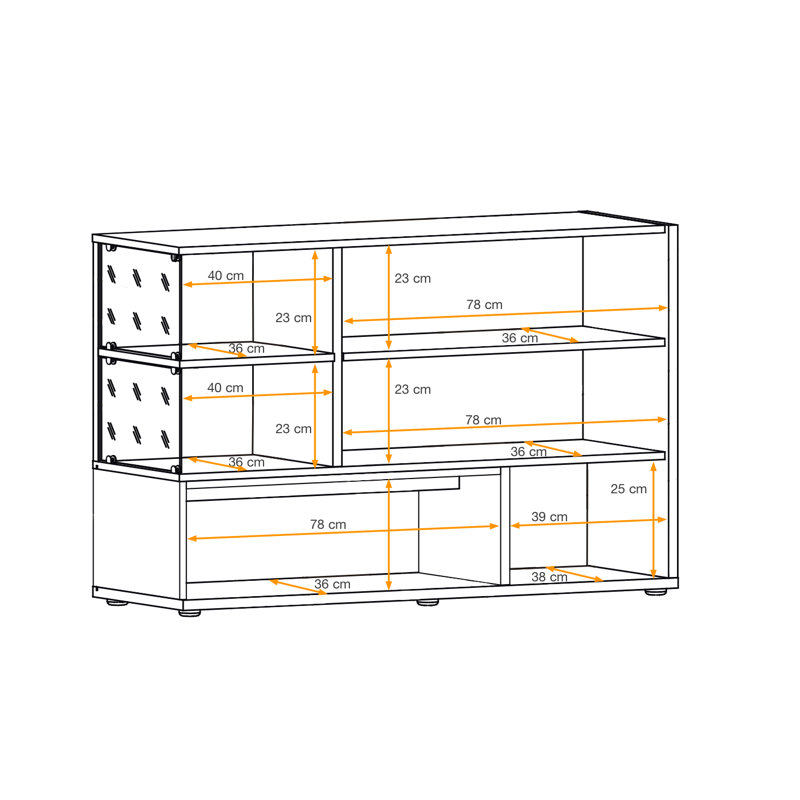 Antione 120cm Sideboard, Black