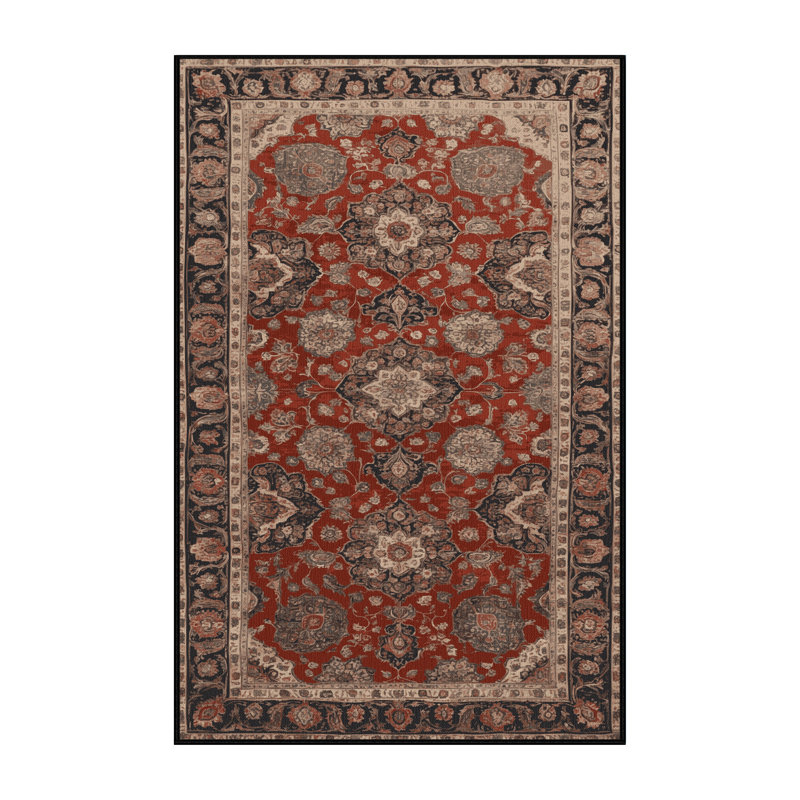Tapis brun lavable à la machine, Rectangulaire 7 pi x 10 pi