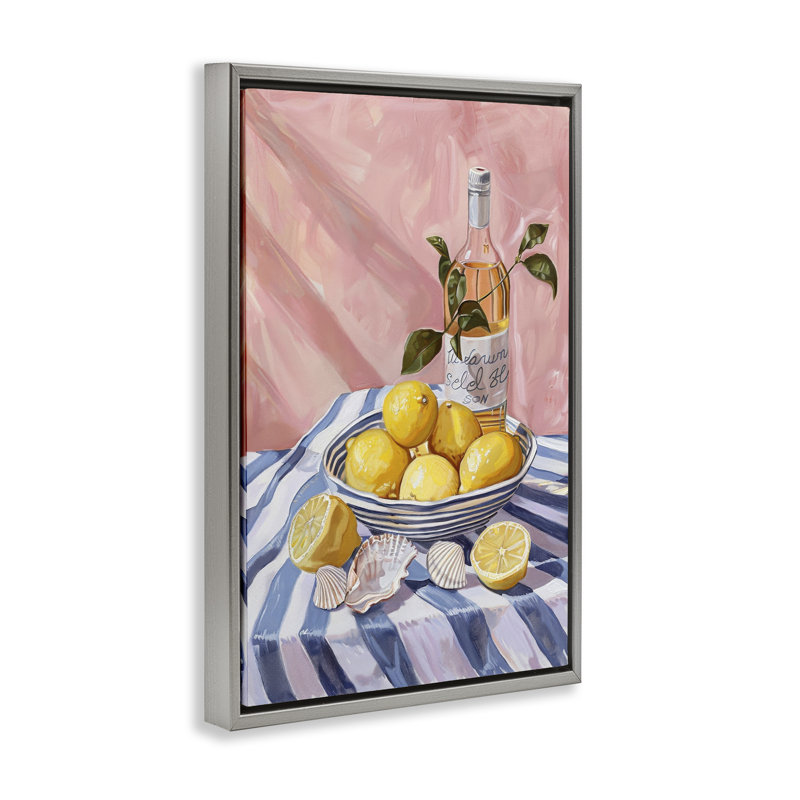  «Summer Fruit & Wine» par LSR Design Studio, Cadre flottant gris lustré, H 31 po x l 21 po