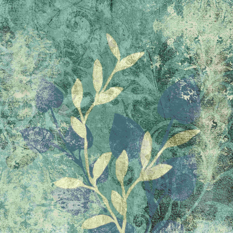 Nature Collage 1 - peinture sur toile tendue, H 12 po x l 12 po