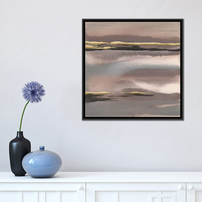 « gilded matin brouillard », reproduction d’art sur toile tendue, H 18 po x l 18 po x P 1,5 po, Toile encadrée noire