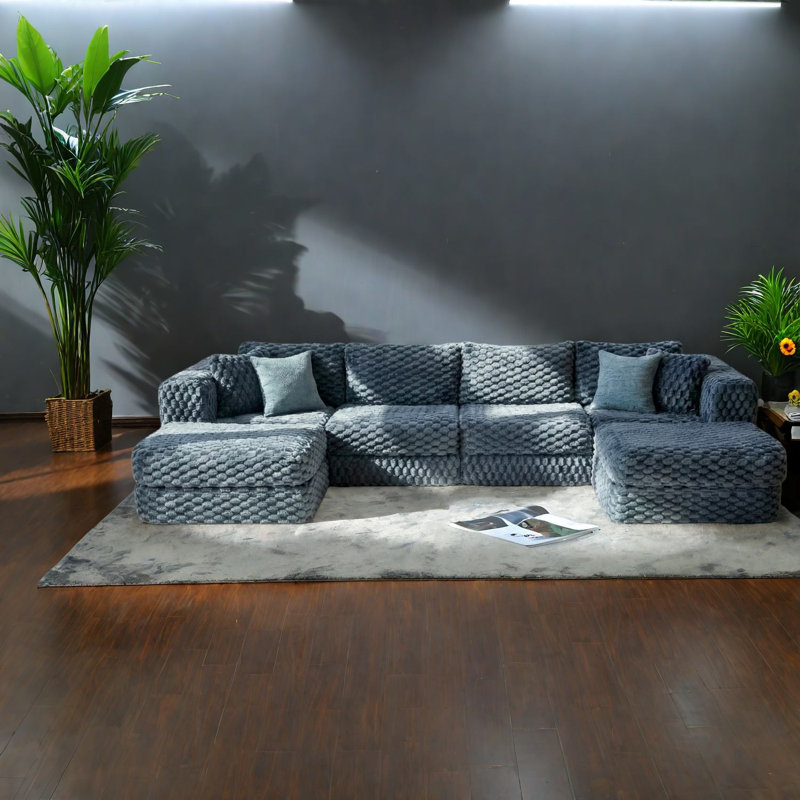 Canapé modulaire confortable en velours de qualité supérieure, idéal pour la vie moderne
