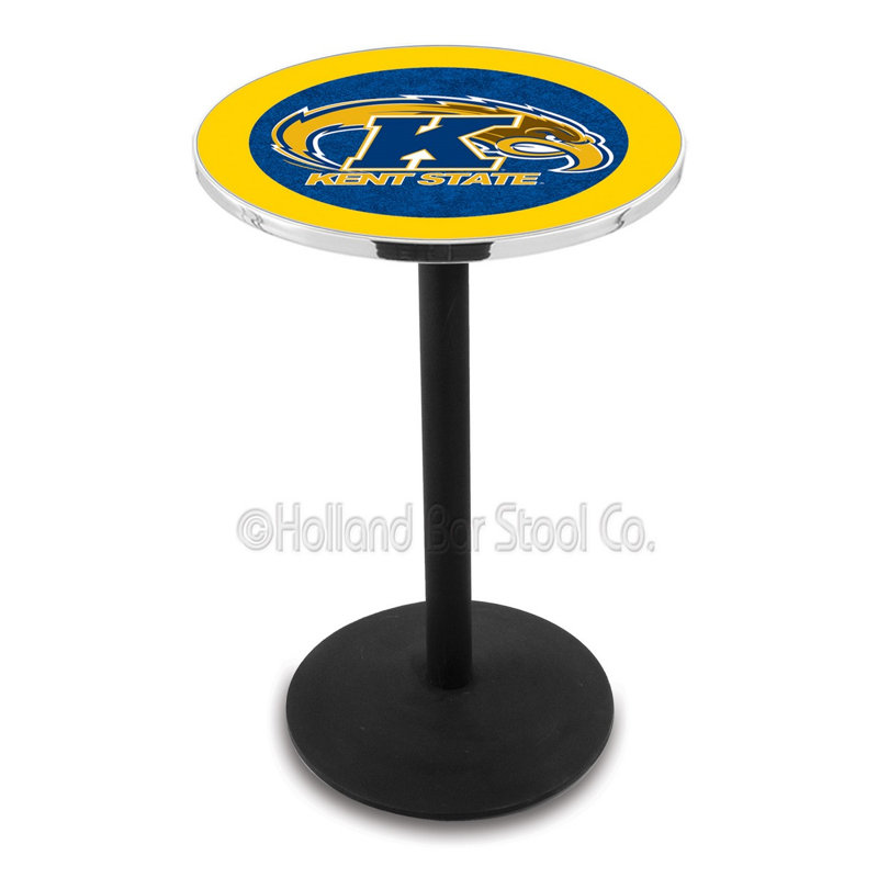 Round Metal Base Dining Table, University of Memphis, Black Wrinkle