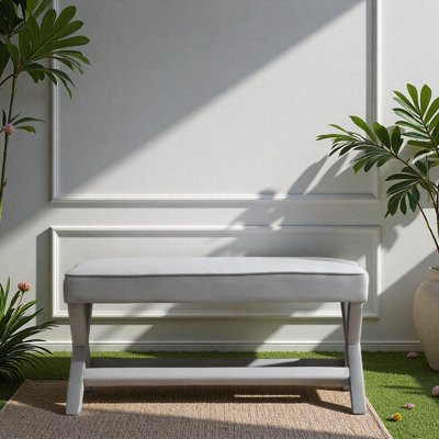 Comfort Double Bench Upholstered in Velvet Fabric