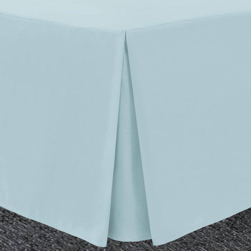 Pleated Bed Skirt, 190cm W x 135cm L, Baby Blue