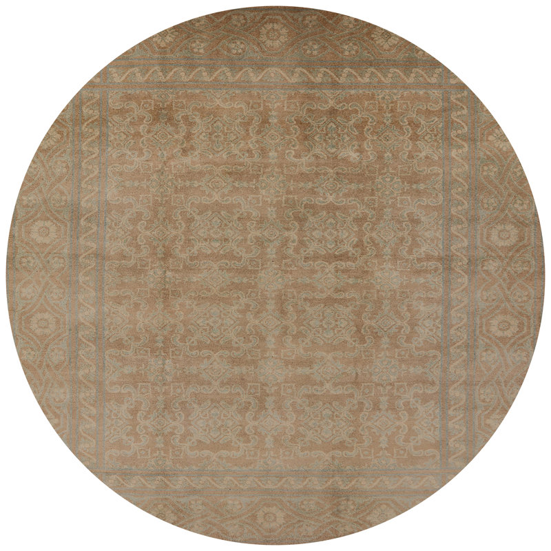 Tapis oriental brun Decorah, Rond 8 pi