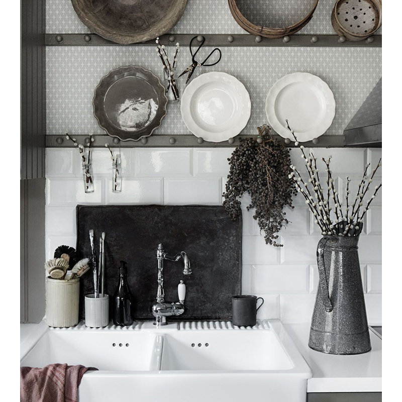 Villa Dalaro 2 Geometric Wallpaper Roll by Johanna Vestlin, Gray
