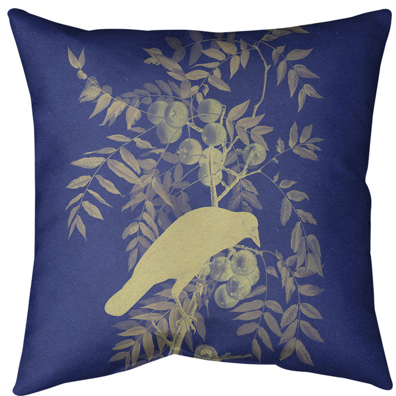 Coussin décoratif d’intérieur en polyester/mélange de polyester american crow, Bleu royal / blanc, 18 po x 18 po
