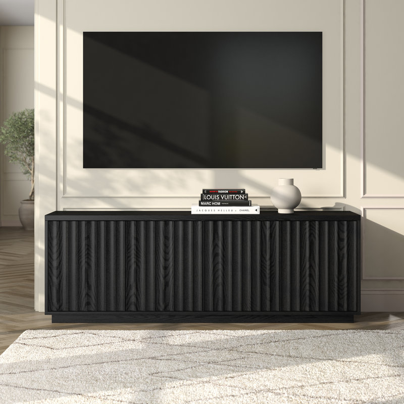 Meuble télé rectangulaire pour téléviseur de 75 po ou moins Bourne, Black Grain