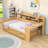 Wooden Daybed with Twin Trundle, Storage Shelves-368865974-367056027