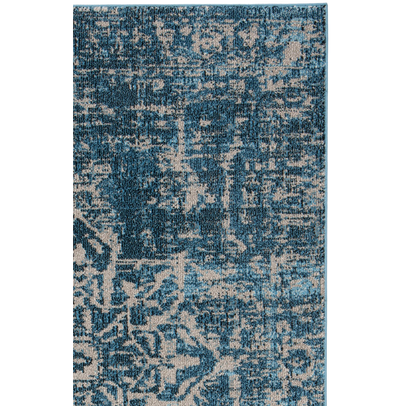 Tapis turquoise/ivoire oriental Christa, Tapis de couloir 2 pi 3 po x 8 pi