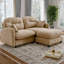 Canapé modulaire en L avec repose-pieds Chenille-521556247