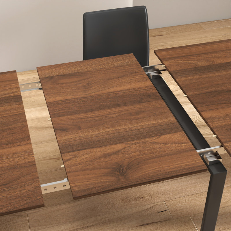 Table de salle à manger extensible 118 po - 23,62 po multifonctionnelle avec prise de courant et 5 panneaux d'extension