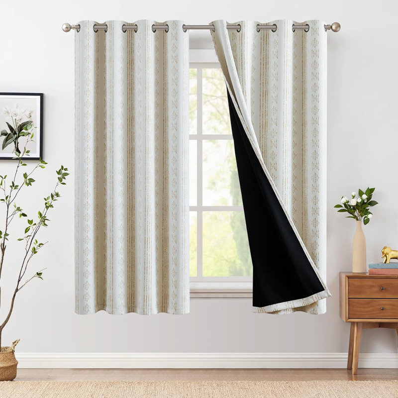 Rideau occultant Ayani (ensemble de 2), Beige / taupe, L 52 po x L 63 po