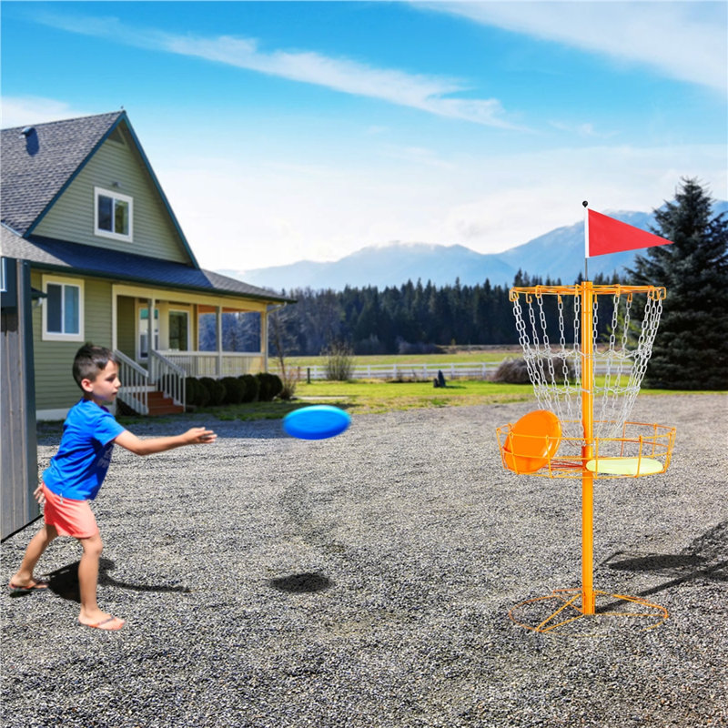 Practise Basket for Disc Golf, Orange, 53" H x 25.2" W x 25.2" D