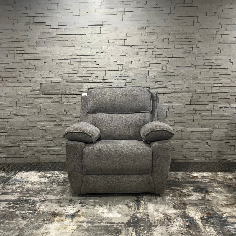 Berthony 94cm Wide Chenille Standard Recliner, Light Grey