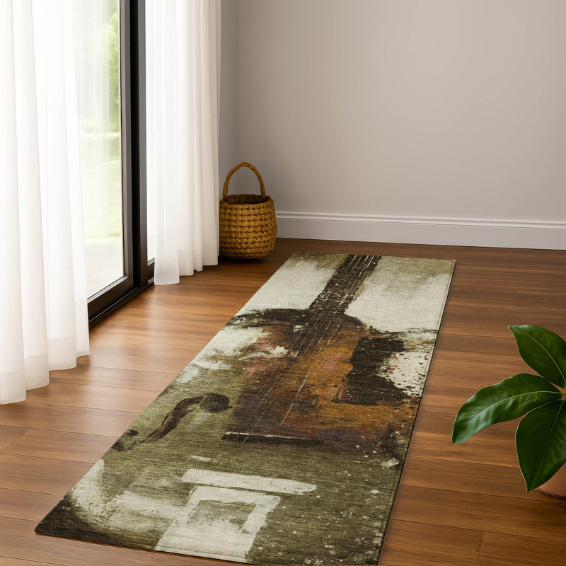 Tapis de qualité supérieure lavable à la machine Mayfield AMF2091, Brun, Tapis de couloir 2 pi 3 po x 7 pi 6 po