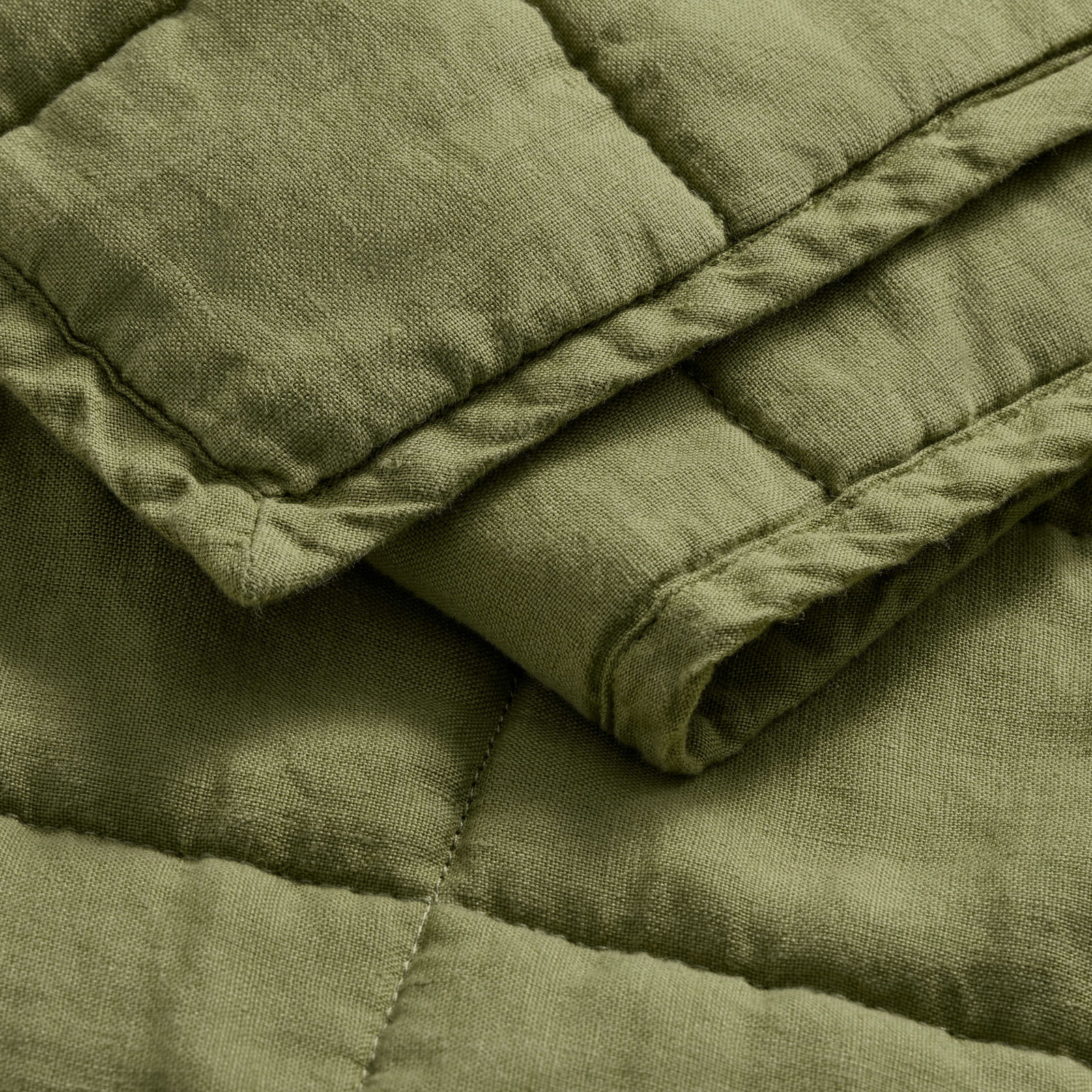 Ester Percale Quilt Set, Loden Green, King Quilt + 2 King Shams