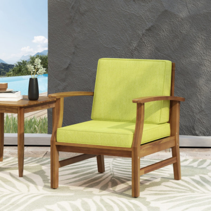 Chaise de patio pour club, Naturel, Vert