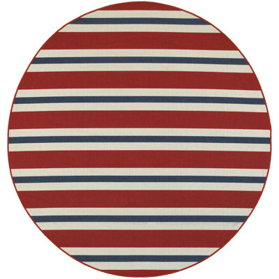 Deltana Striped Power Loomed Indoor / Outdoor Rug