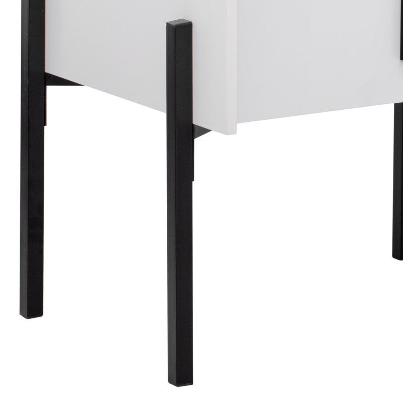 18.3'' W Nightstand, Black/White