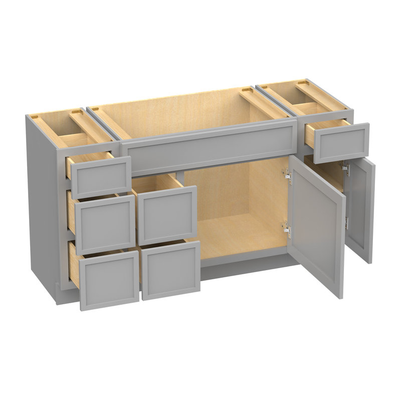 Base de meuble-lavabo simple 60 po seulement, Gris