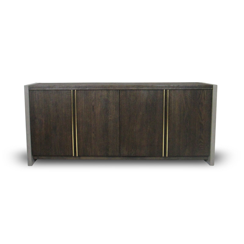 Buffet en bois massif gris foncé et noyer Arnoud