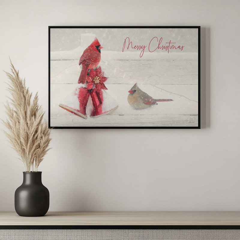 «Holiday Greeters» par Lori Deiter, reproduction d'art, L 12 po x H 8 po, Tanné, Toile avec cadre