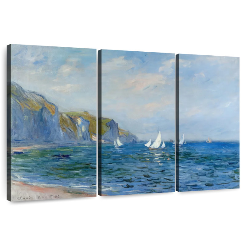 Falaises et voiliers Mehar à Pourville, H 36 po x l 57 po