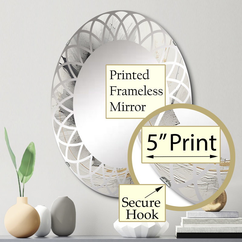 Douro - Miroir mural moderne ovale, 30 po x 20 po