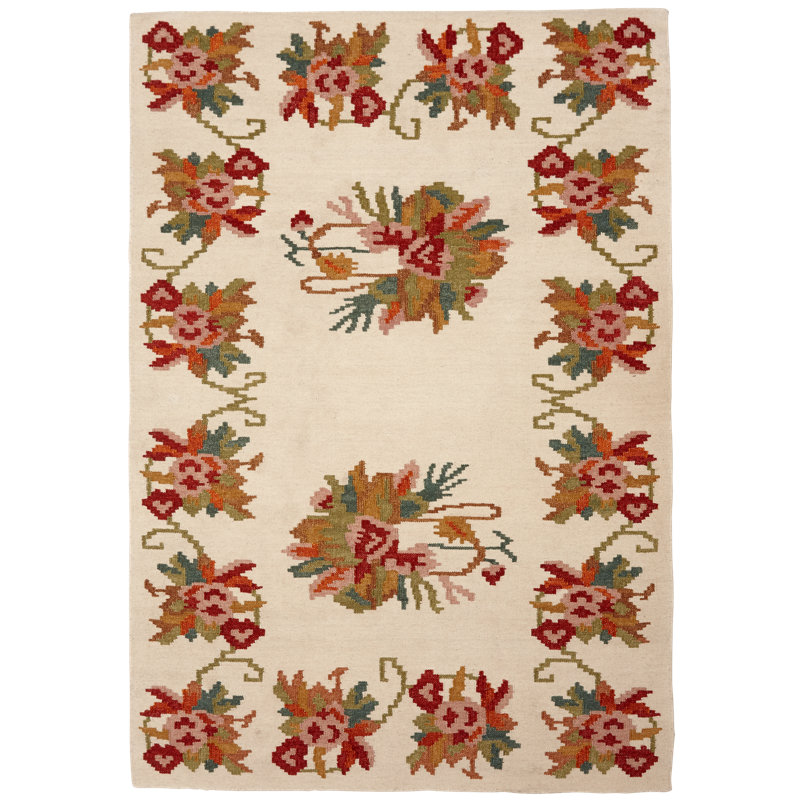 Costin Floral Wool Hand Woven Area Rug, Rectangle 170 x 240cm