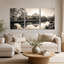 Ensemble de 3 toiles en verre avec fleurs de magnolia-131252500