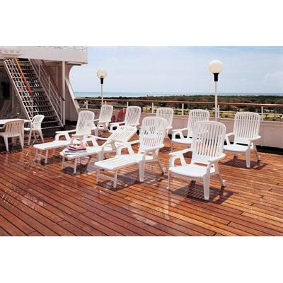 Chaise de plancher empilable blanc Bahia