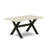 Kitchen Table Set for Includes a Rectangle Dining Room Table with X-Legs and Linen Fabric Upholstered Chairs-326295882-326295883
