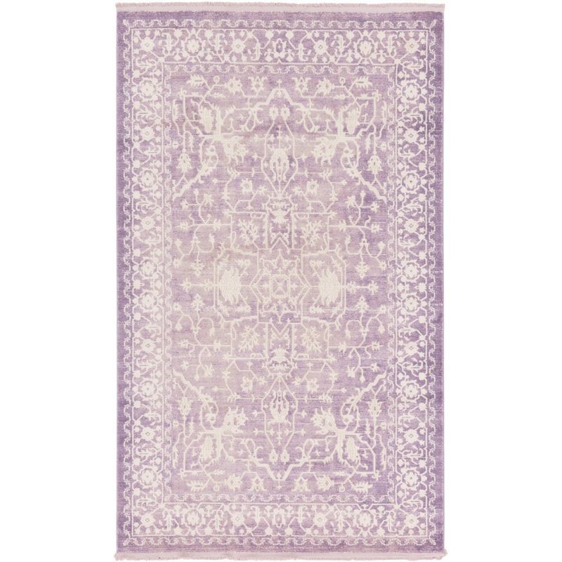 Tapis oriental mauve / ivoire Danit, Rectangle 8 pi x 10 pi