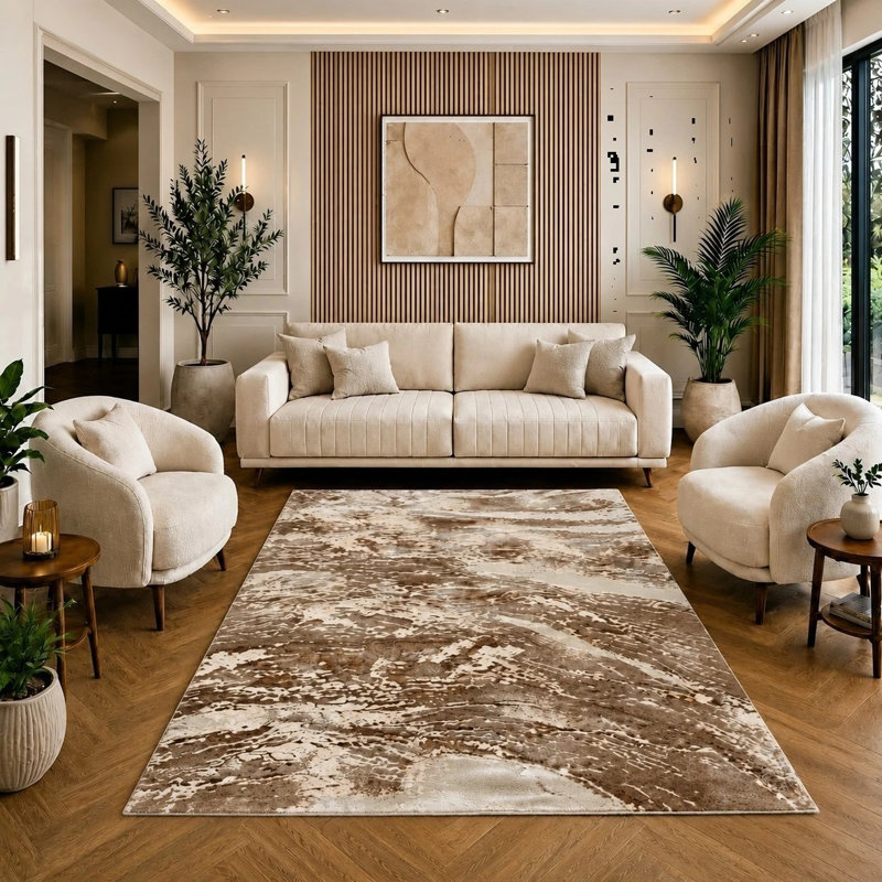 Area Rug, Rectangle 200 x 290 cm, Brown