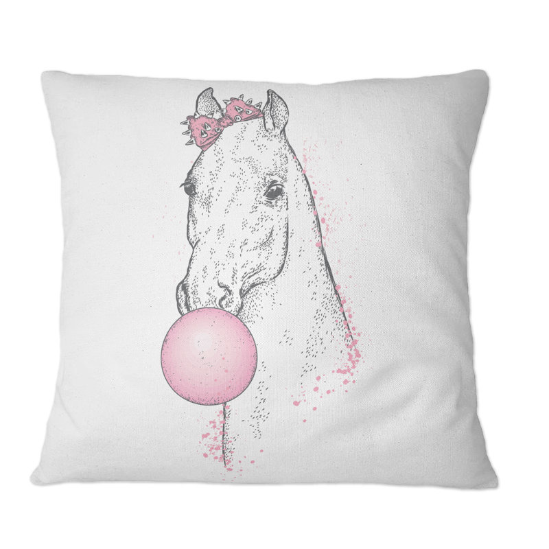 Coussin White Horse, 16 po x 16 po