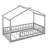 Wooden Playhouse Bed Frame With Roof And Fence For Kids & Teens-723576841-723576852