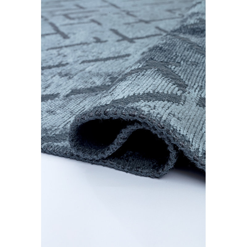 Rapture Abstract Area Rug in Light Blue, Rectangle 6'7" x 8'3"