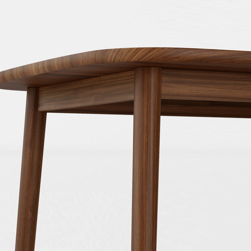 Studio Solid Oak Dining Table, 29" H x 70.75" L x 39.5" D, Walnut Dark