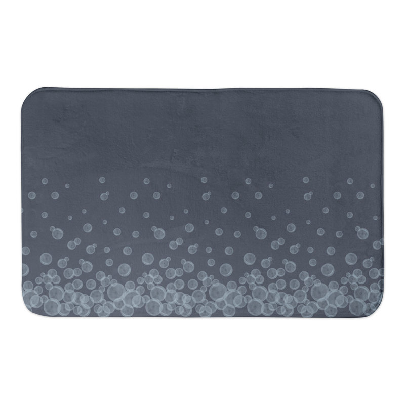 Tapis de bain bulles sur fond bleu, Bleu marine