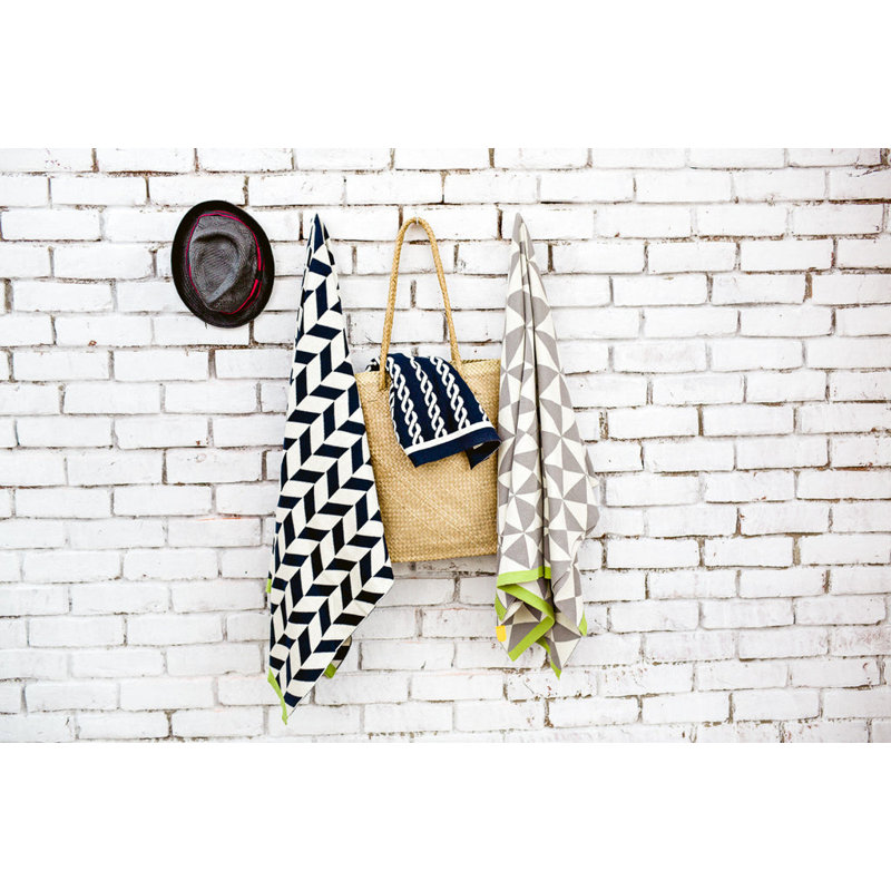 Wind Farm Knitted Throw Blanket, Gray/Natural/Green