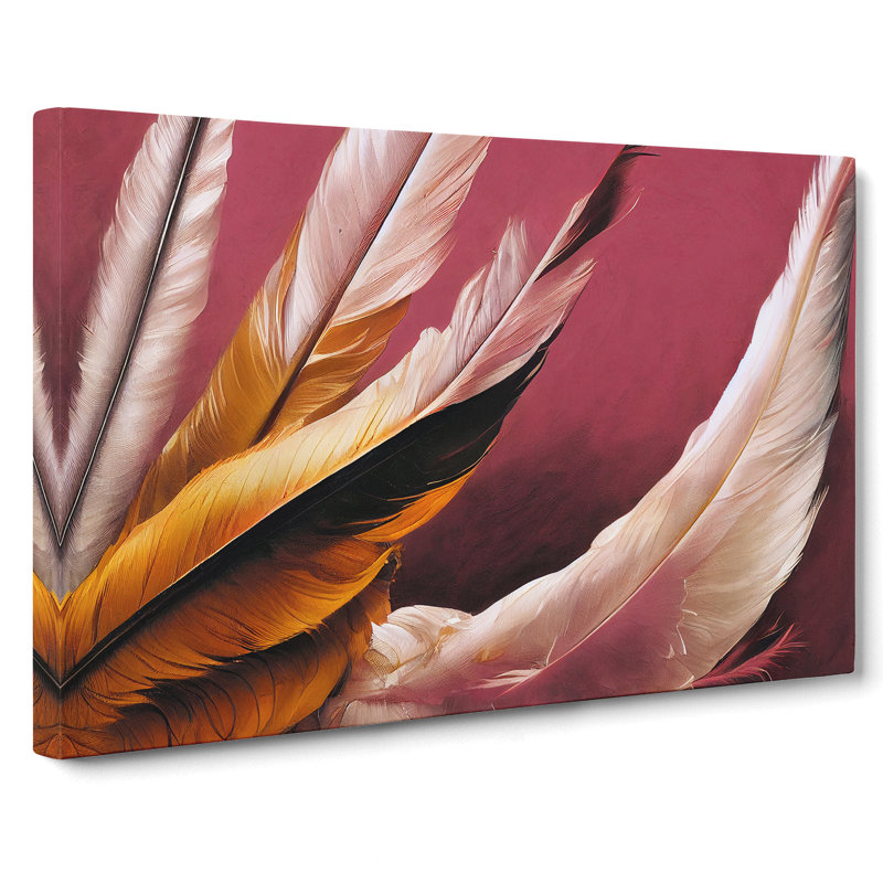Bright Bird Feathers - Wrapped Canvas, 35cm H x 50cm W x 3cm D