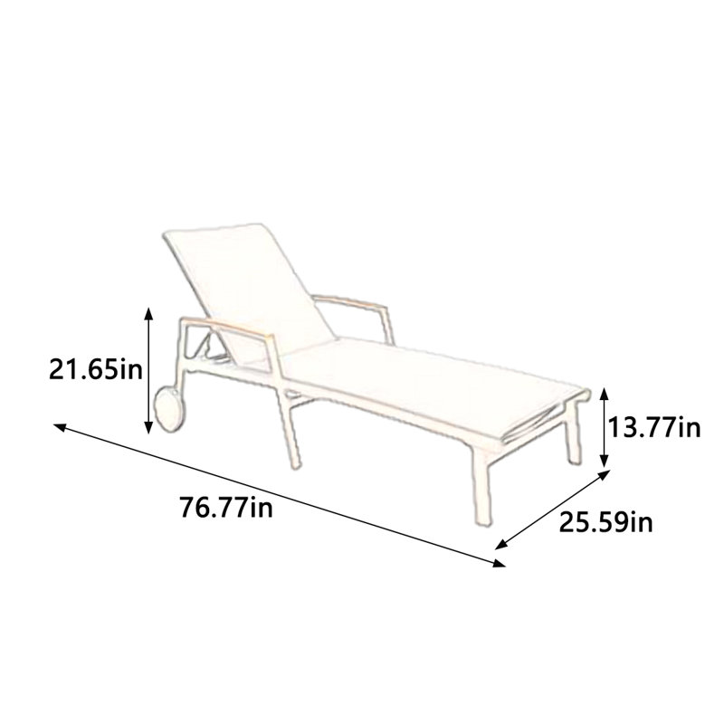 Chaise longue d'extérieur en tissu