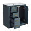 Meuble-lavabo de 30 po avec lavabo en céramique - Panneaux de construction en bois massif bleu 3 tiroirs et portes à fermeture douce-2028837407